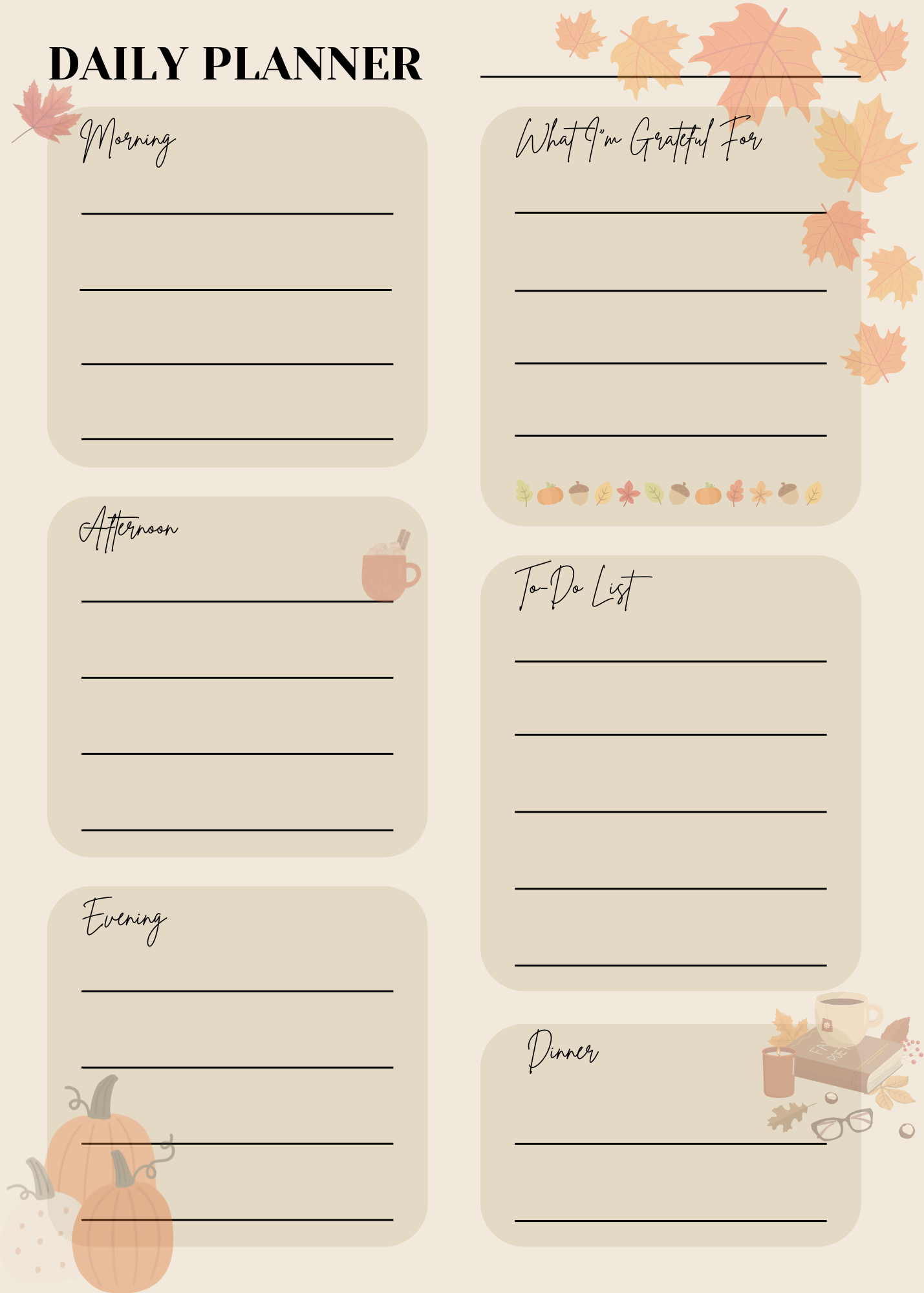 Free Daily Planner | FALL