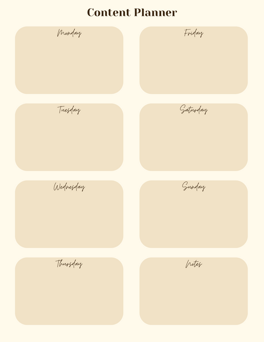 Free Weekly Content Planner
